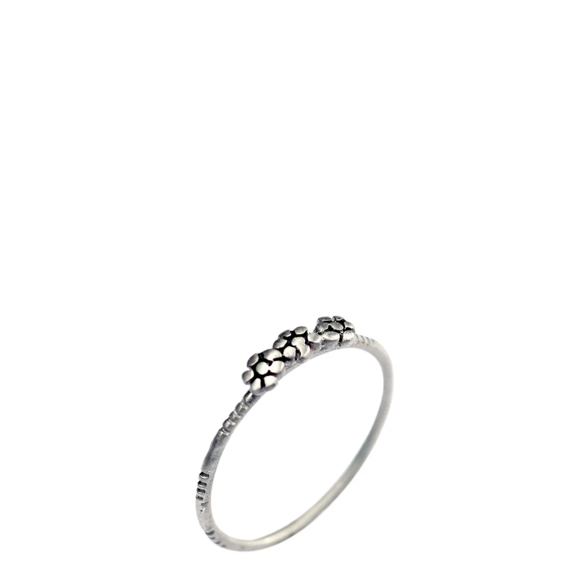 Sterling Silver Triple Flower Ring