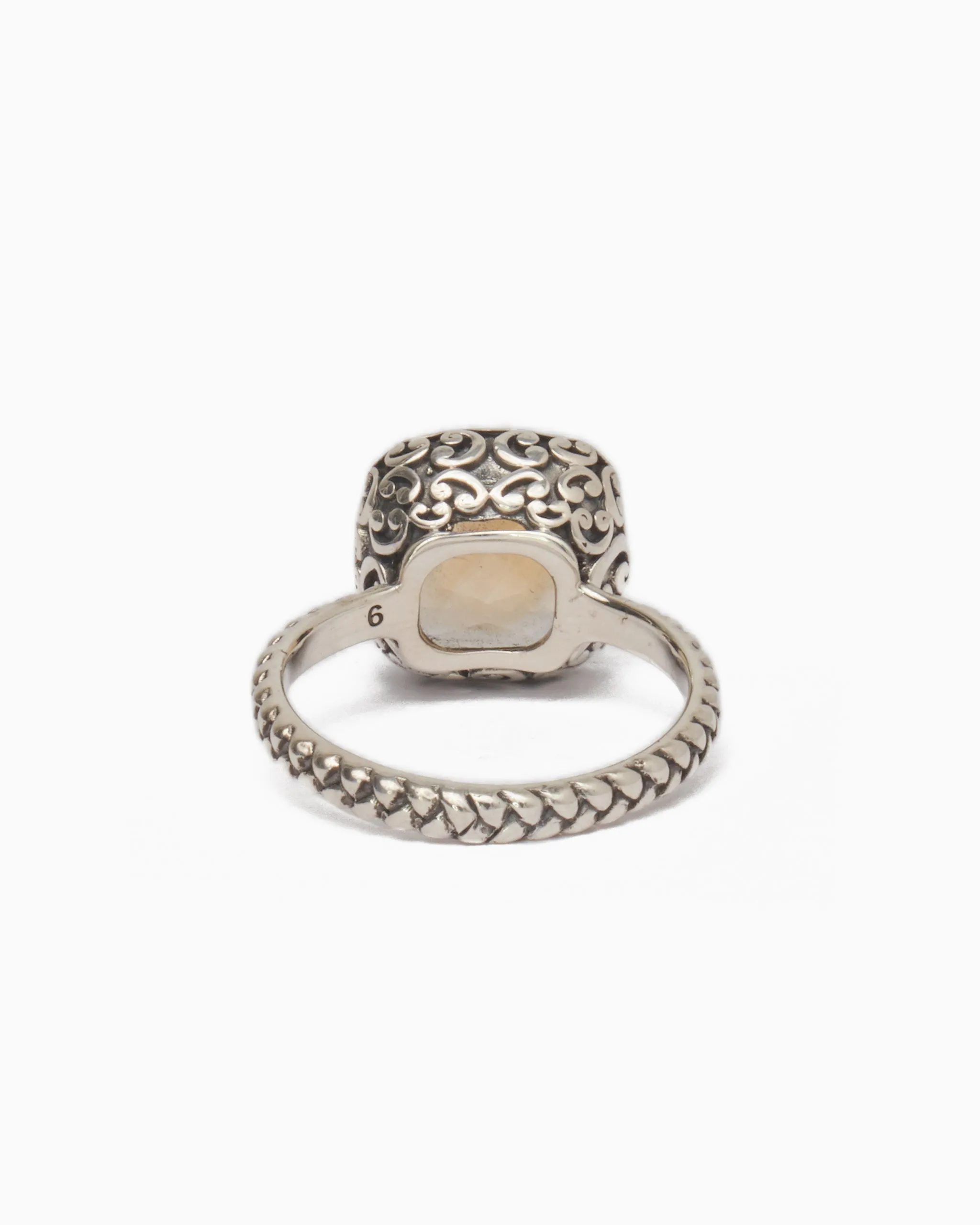 Stone Ring with Petroglyph Setting - Citrine