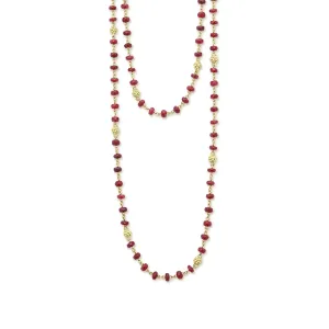 Studio 18K Gold and Ruby Bead Necklace