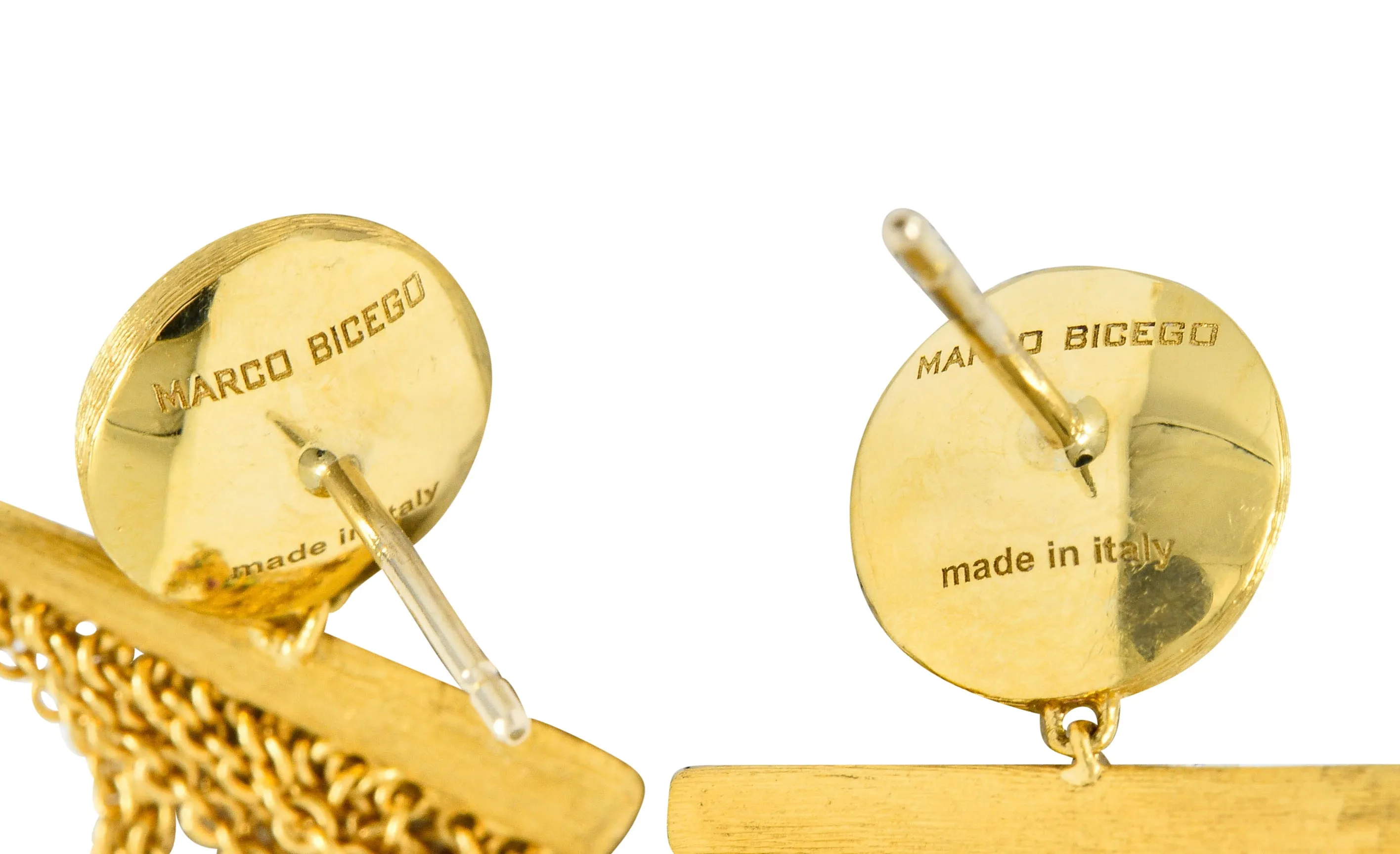 Substantial Marco Bicego Italian Multi-Gem 18 Karat Gold Jaipur Tassel Drop Earrings