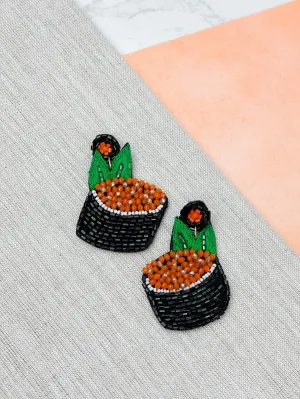 Sushi Roll Beaded Dangle Earrings