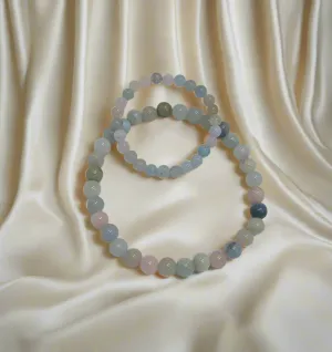 Sweet & Delicate Morganite Mother & Child Bracelet Set