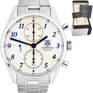 TAG Heuer Carrera Heritage Chronograph Steel Blue Date Watch CAS2111.BA0730 B P