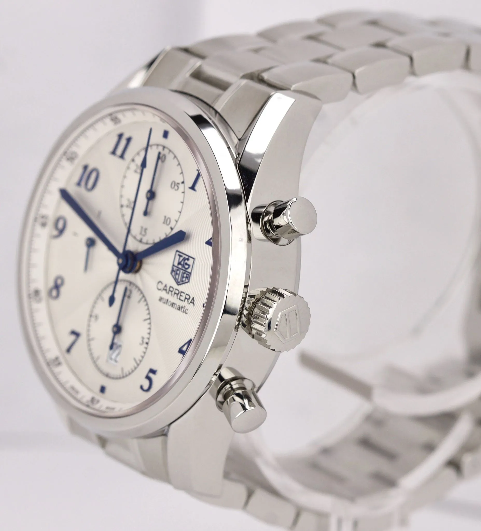 TAG Heuer Carrera Heritage Chronograph Steel Blue Date Watch CAS2111.BA0730 B P