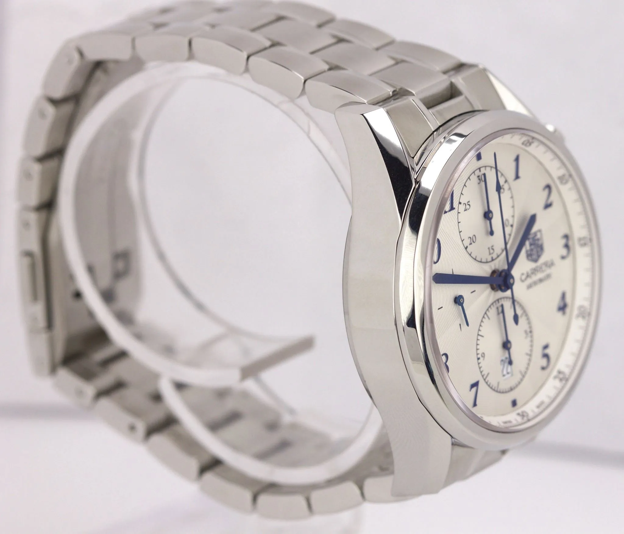 TAG Heuer Carrera Heritage Chronograph Steel Blue Date Watch CAS2111.BA0730 B P
