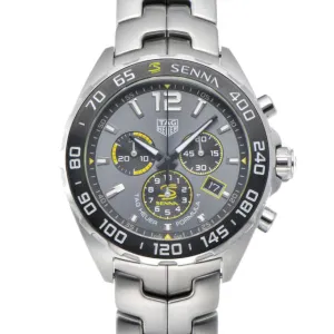 Tag Heuer Formula 1 x Senna Silver Stainless Steel Grey Dial Chronograph Quartz Watch for Gents - CAZ101AF.BA0637