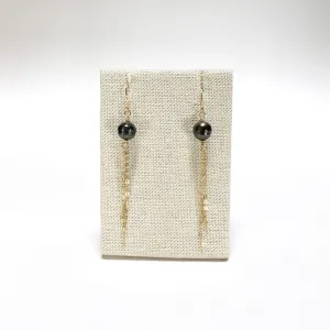 Tahitian Pearl Tassel Chain Earrings
