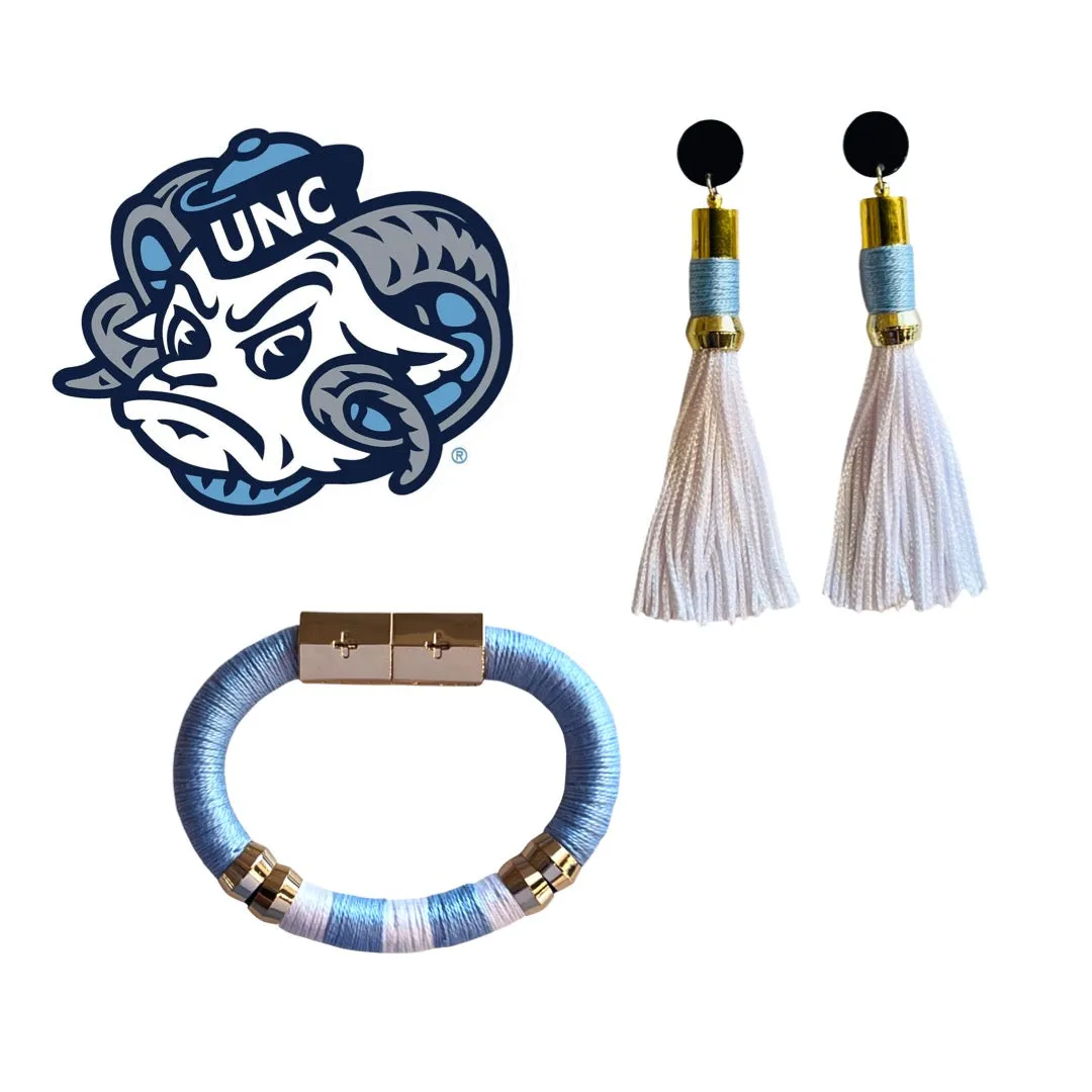 Tassel Earrings White/Blue