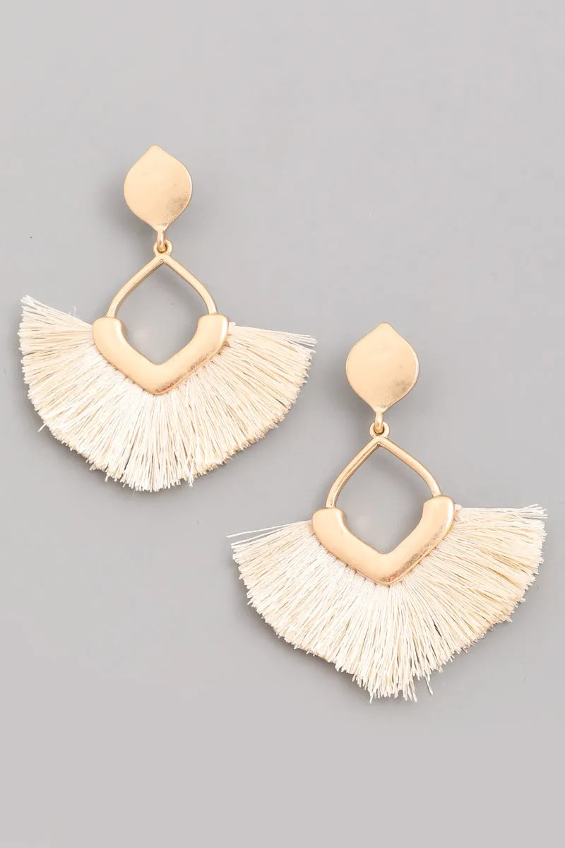 Tassel Fan Dangle Drop Earrings