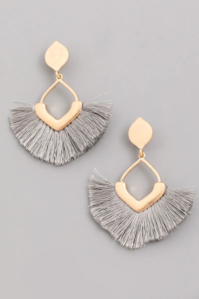 Tassel Fan Dangle Drop Earrings
