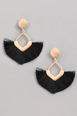 Tassel Fan Dangle Drop Earrings