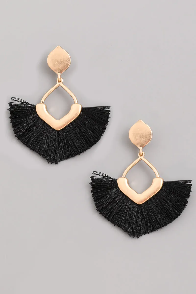 Tassel Fan Dangle Drop Earrings