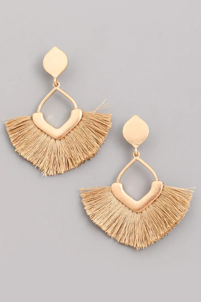 Tassel Fan Dangle Drop Earrings