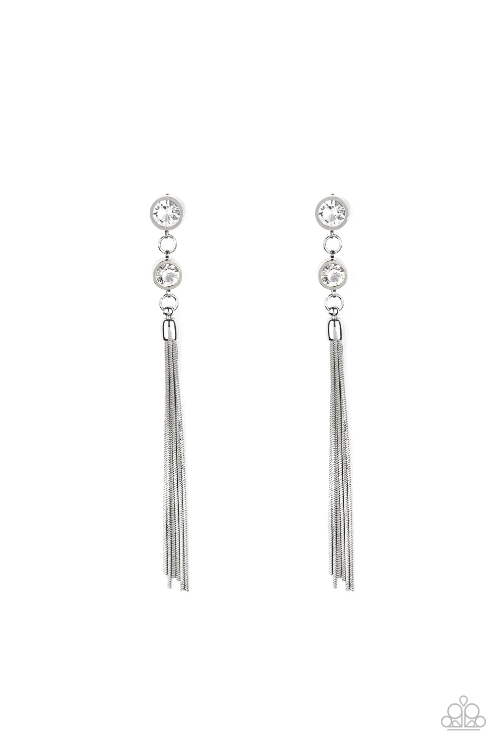 Tassel Twinkle White Post Earring