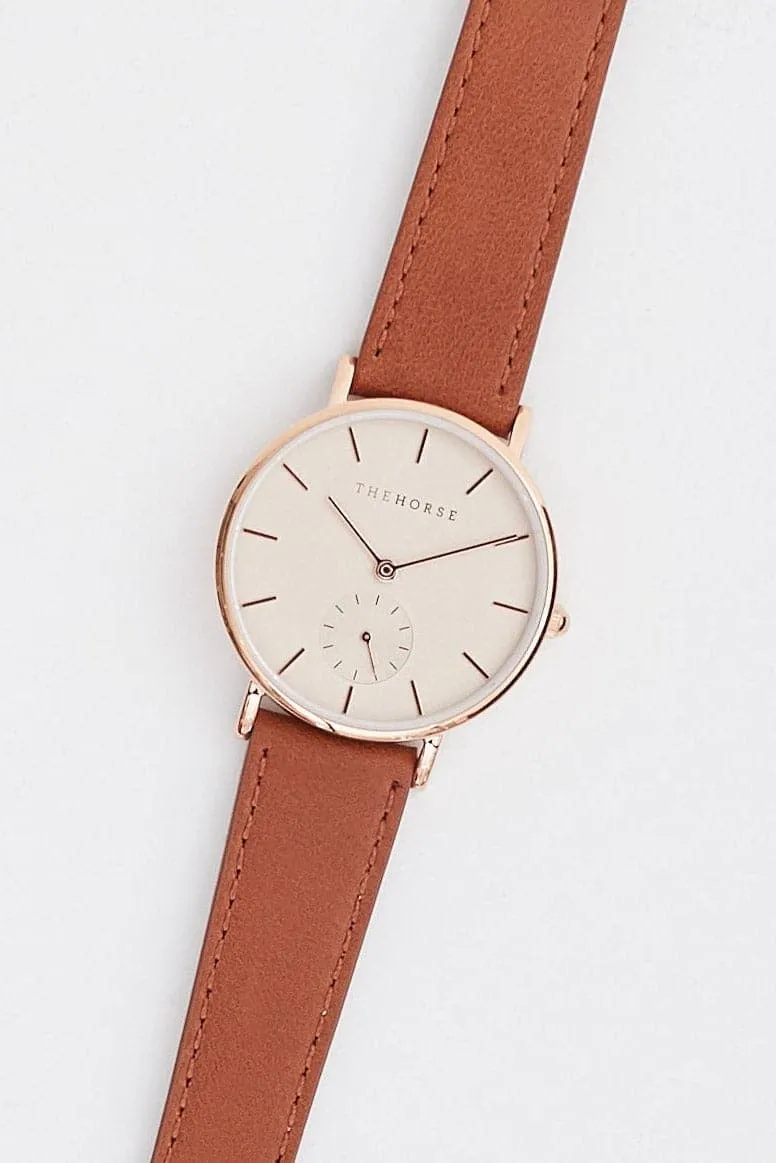 THE HORSE CLASSIC MINI ORIGINAL WATCH - TAN/ROSE GOLD