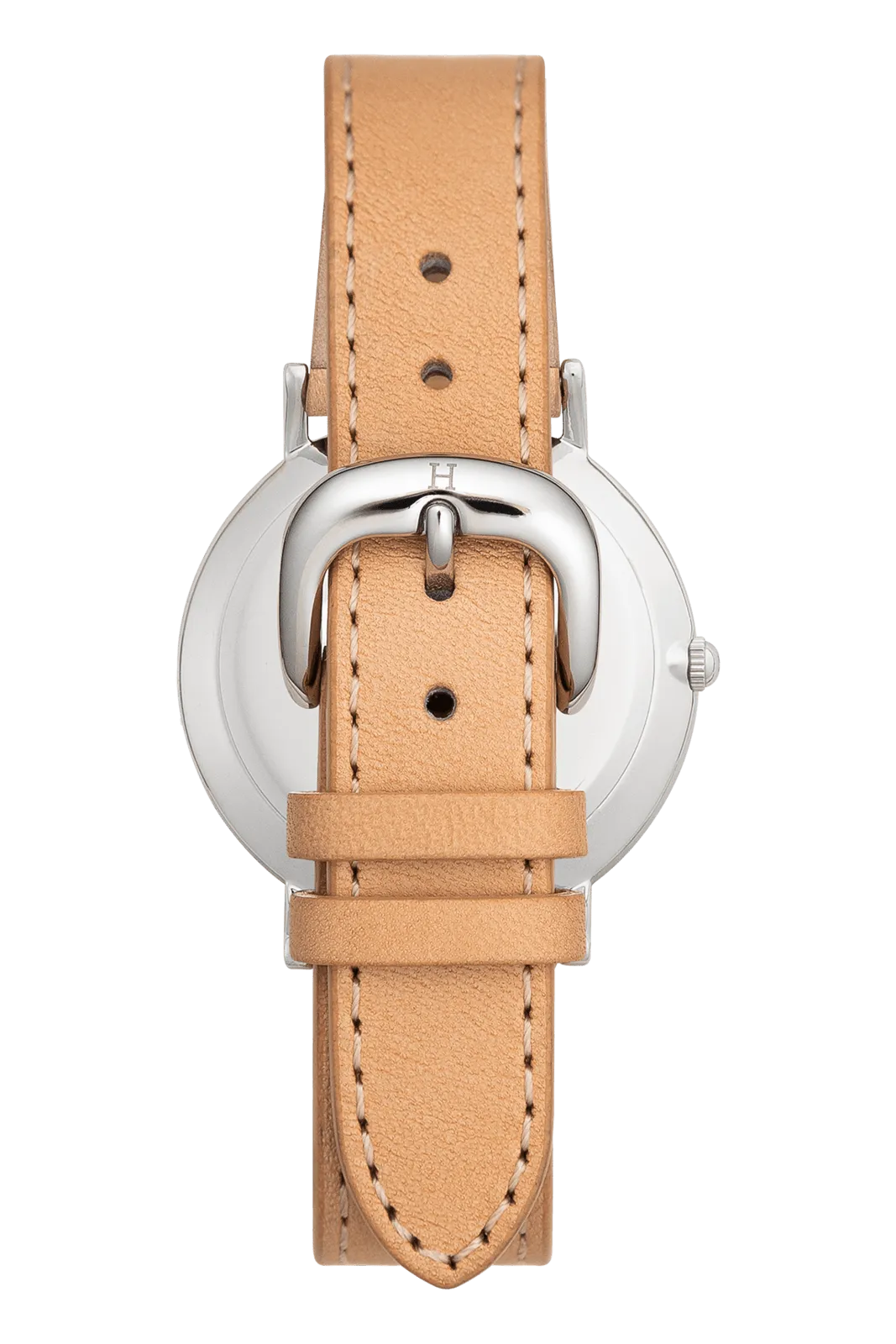 THE HORSE CLASSIC WATCH - POLISHED SILVER/ WHITE/NUDE LEATHER