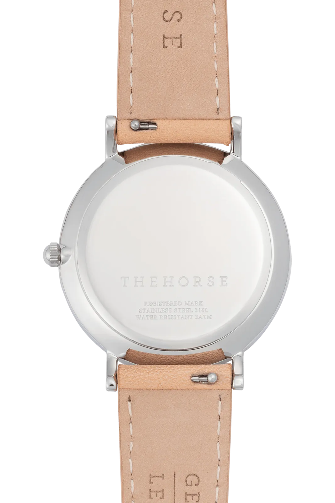 THE HORSE CLASSIC WATCH - POLISHED SILVER/ WHITE/NUDE LEATHER