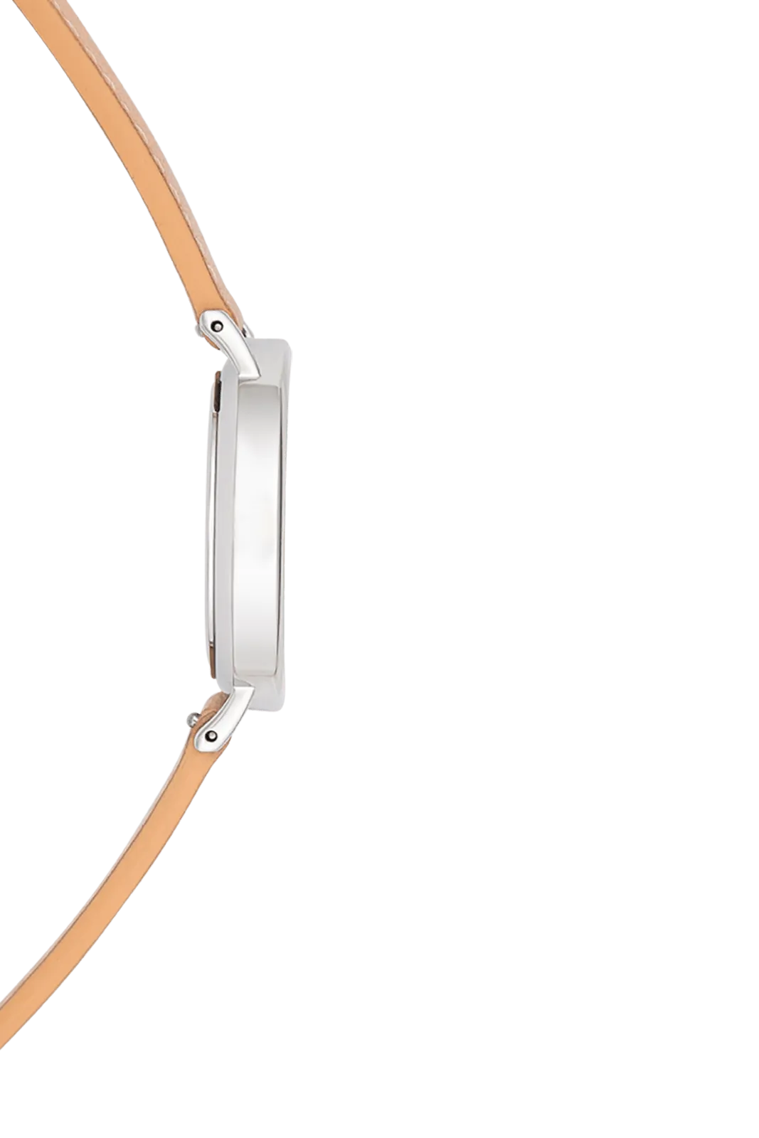 THE HORSE CLASSIC WATCH - POLISHED SILVER/ WHITE/NUDE LEATHER