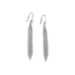 Tiffany & Co Elsa Peretti Mesh Tassel Drop Earrings in Sterling Silver with Freshwater Pearls