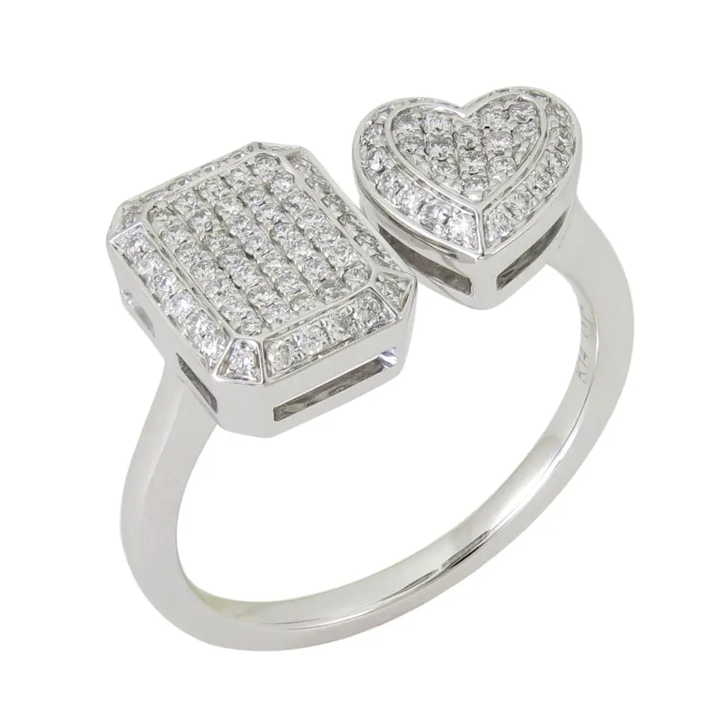 Toi Et Moi Illusion Emerald & Heart Shape Ring