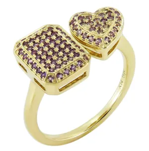 Toi Et Moi Illusion Emerald & Heart Shape Ring
