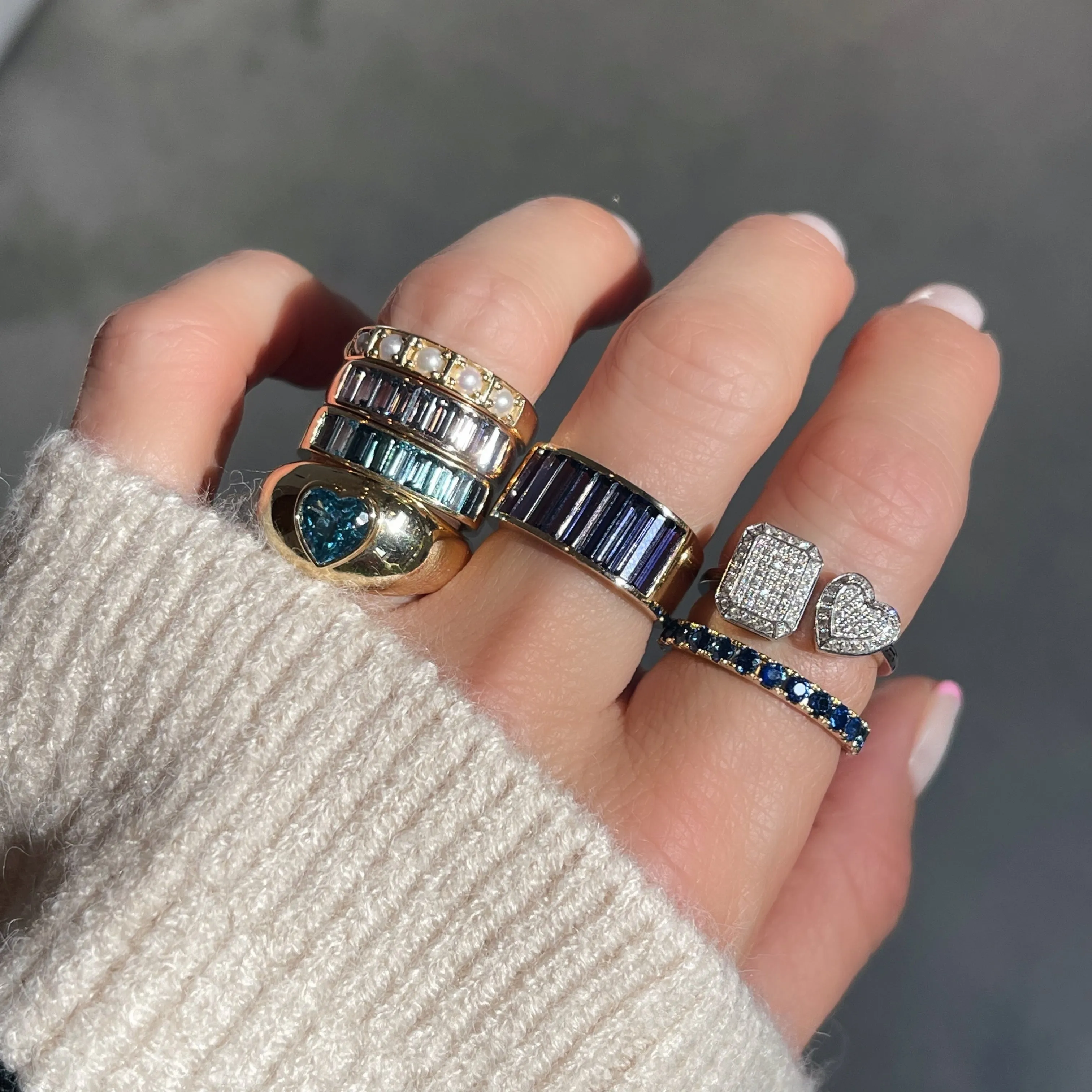Toi Et Moi Illusion Emerald & Heart Shape Ring