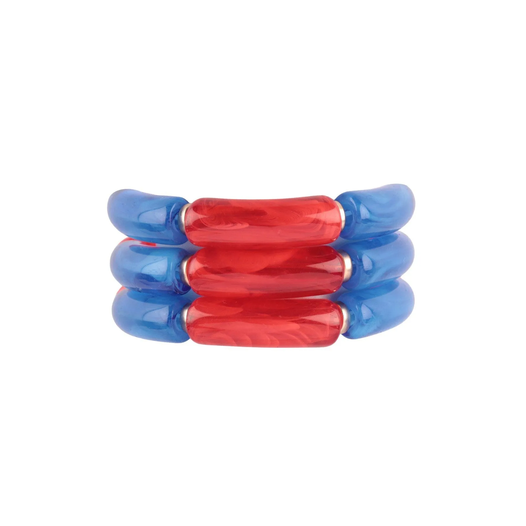 Totally Tubular Red and Blue Bracelet