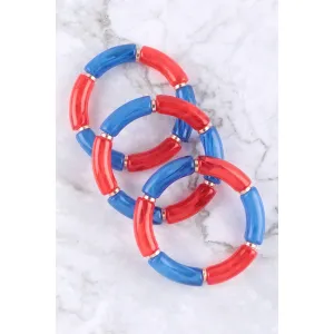 Totally Tubular Red and Blue Bracelet