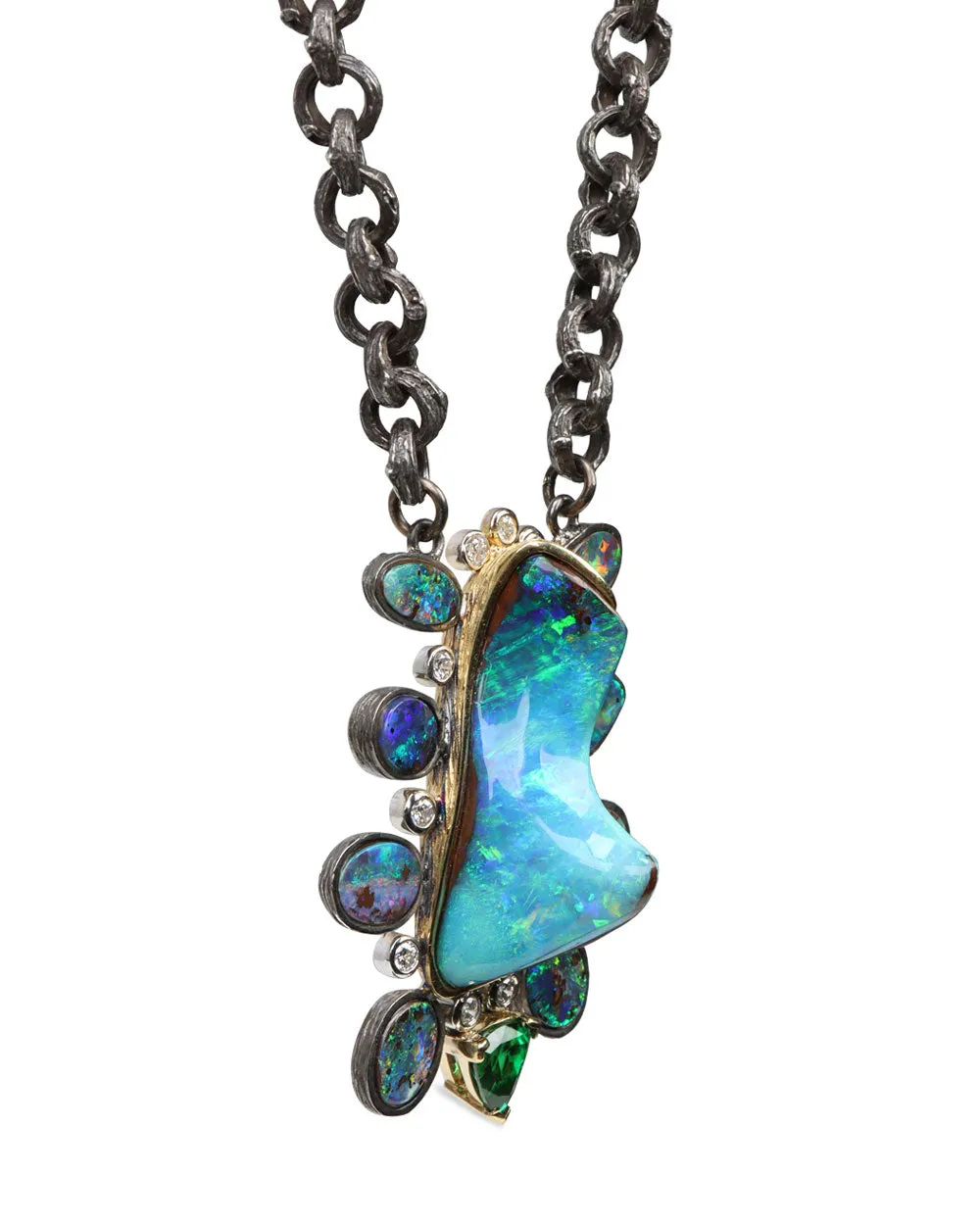 Tourmaline Wave Pendant Necklace