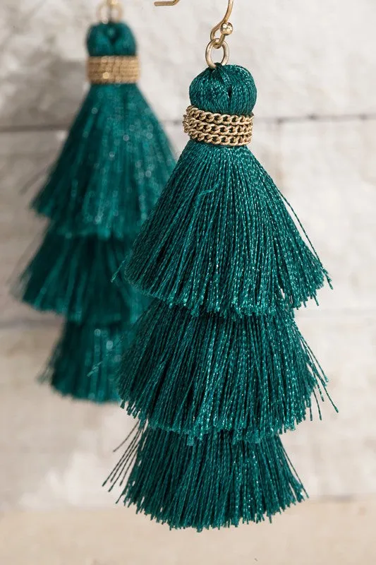 Triple Tier Tassel Earring