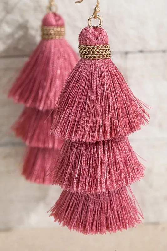 Triple Tier Tassel Earring