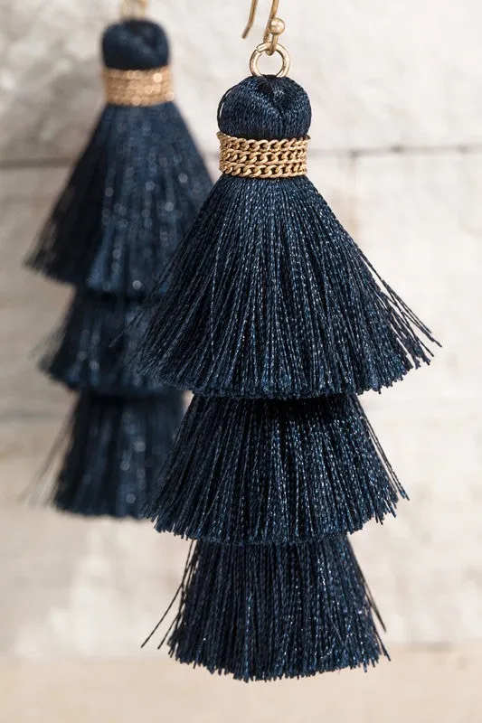 Triple Tier Tassel Earring