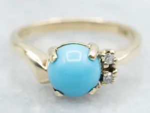 Turquoise and Diamond Bypass Ring