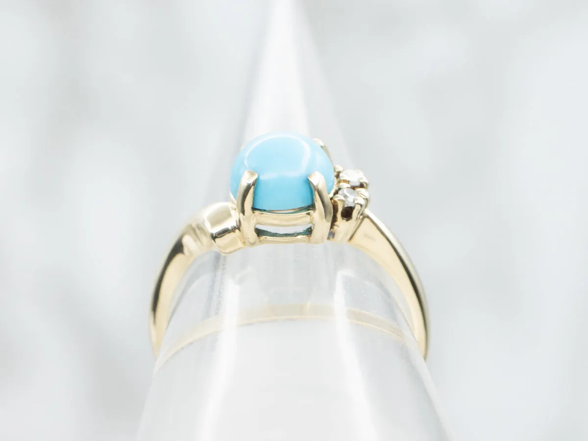 Turquoise and Diamond Bypass Ring