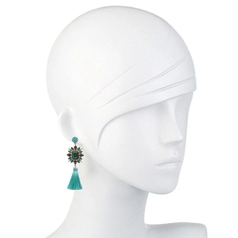 Turquoise Tassel Earrings