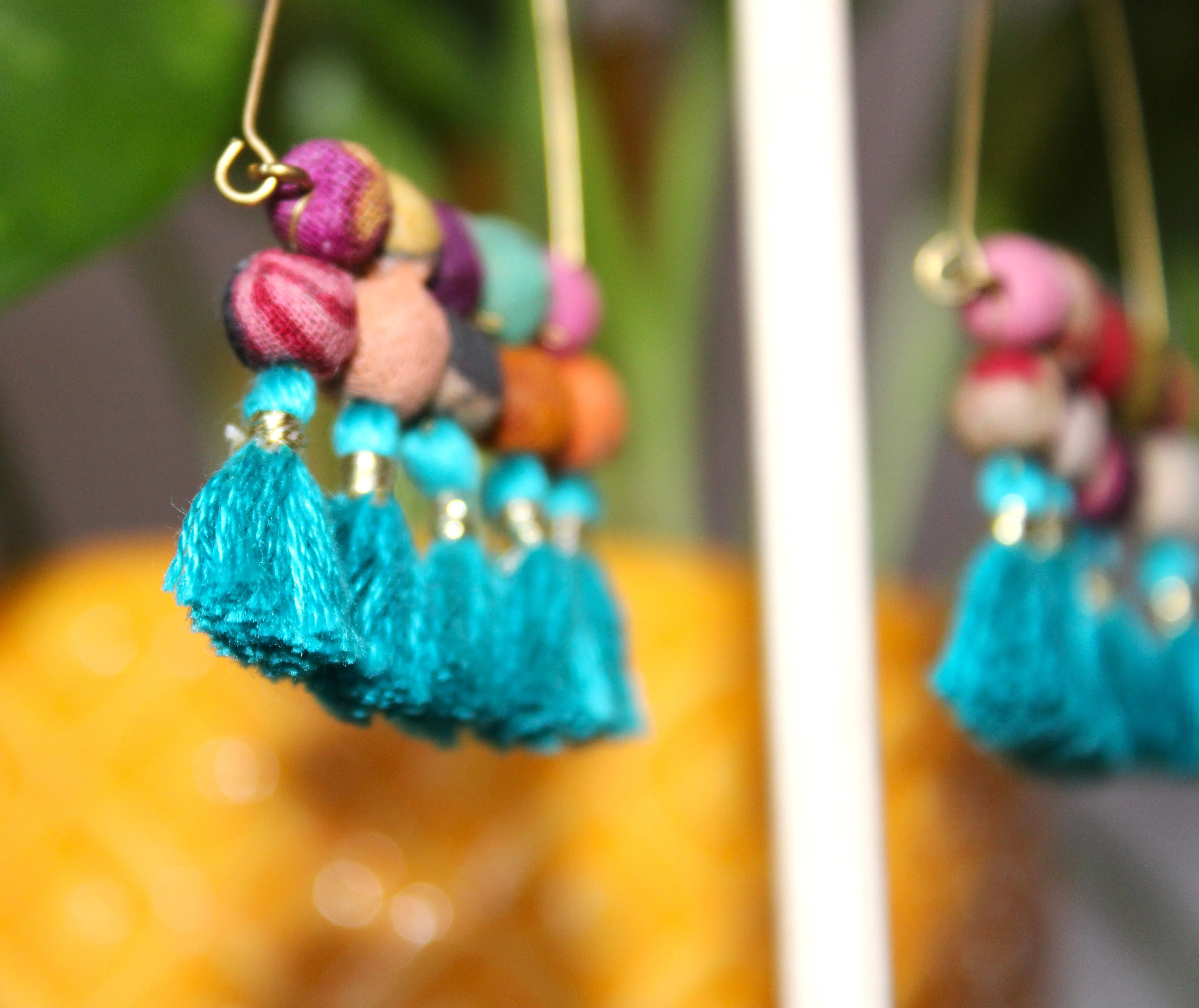Turquoise Tassel Earrings