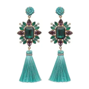 Turquoise Tassel Earrings