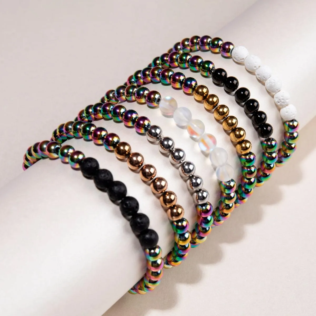 Unicorn Silver and Black | Lava Rock Diffuser Bracelet