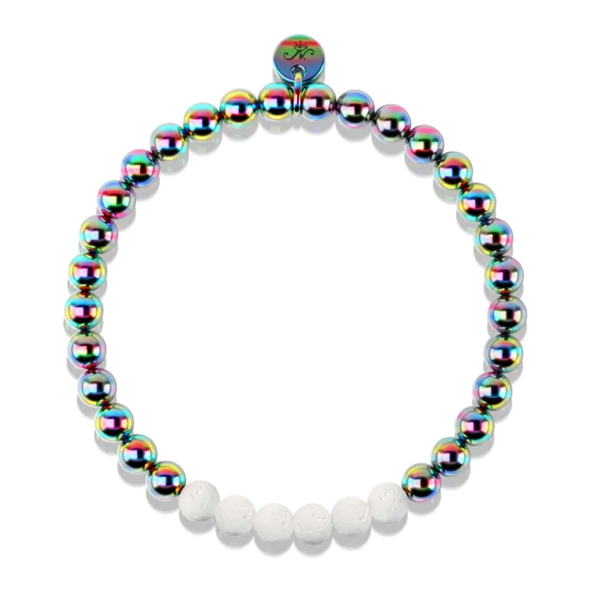 Unicorn Silver and White | Lava Rock Diffuser Bracelet
