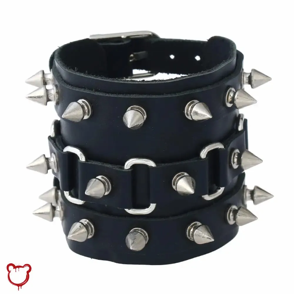 Unisex Spiked Leather Bracelet