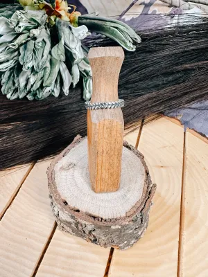 V Braided SS Stacker Ring
