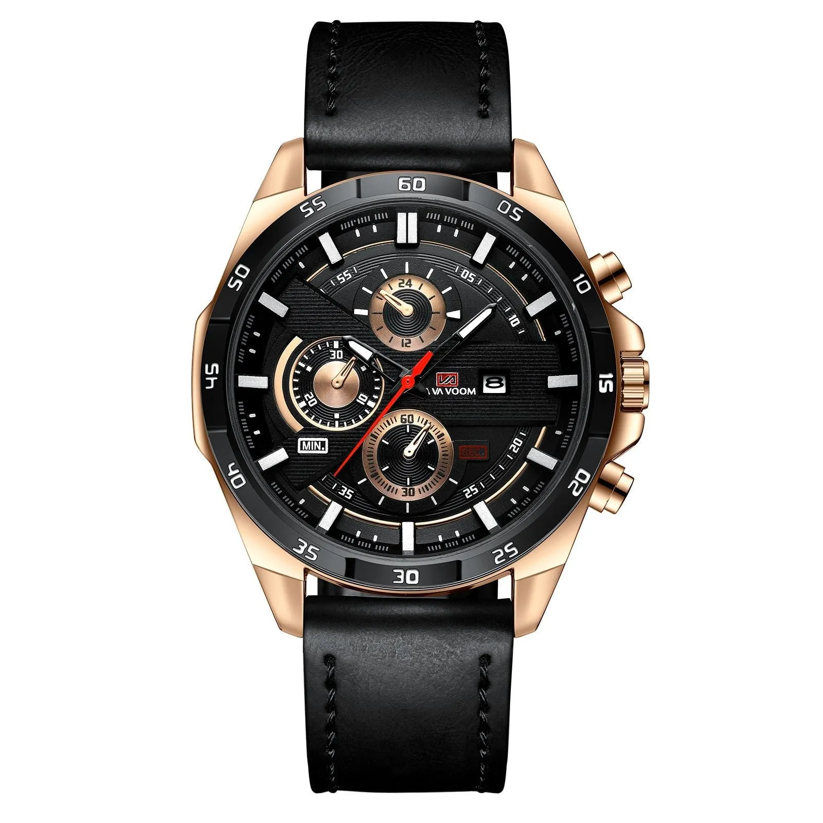 VA VA VOOM Va-216 Leather and Steel Strap Chronograph watch For Men
