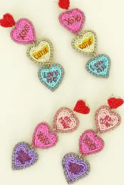 Various Valentines Day Beaded Earrings