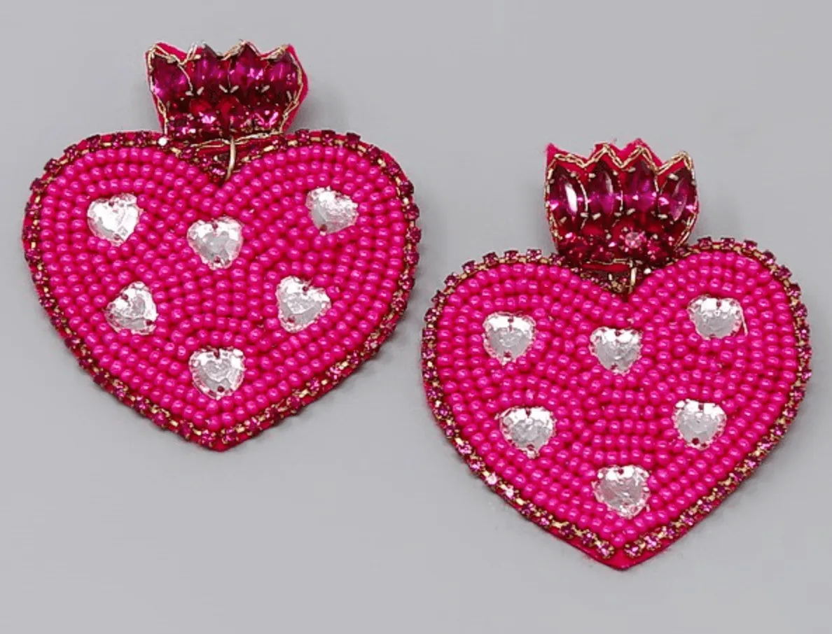 Various Valentines Day Beaded Earrings