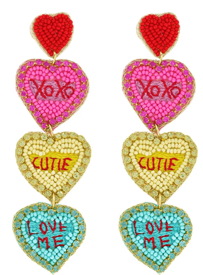 Various Valentines Day Beaded Earrings