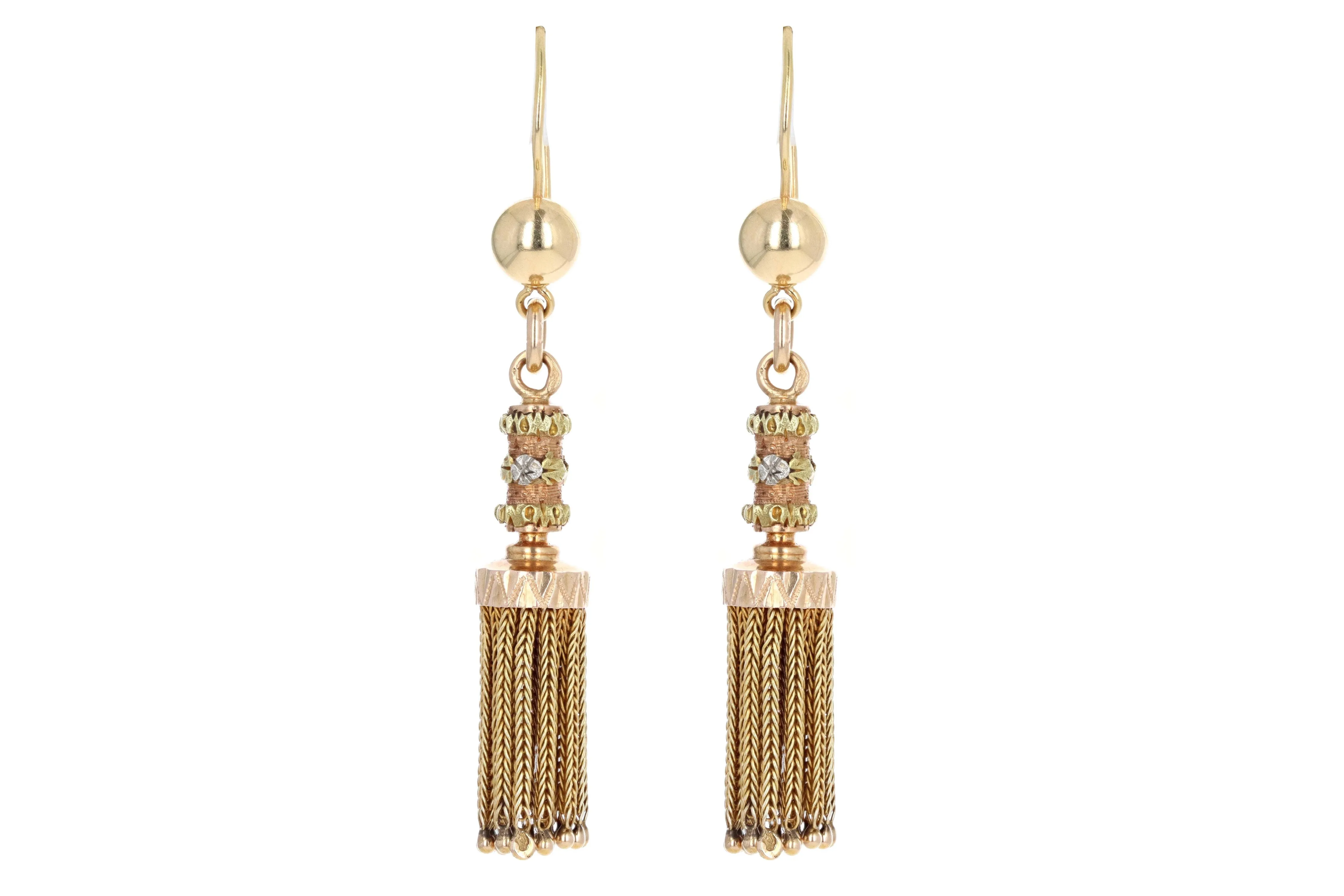 Victorian 14K Gold Tassel Earrings