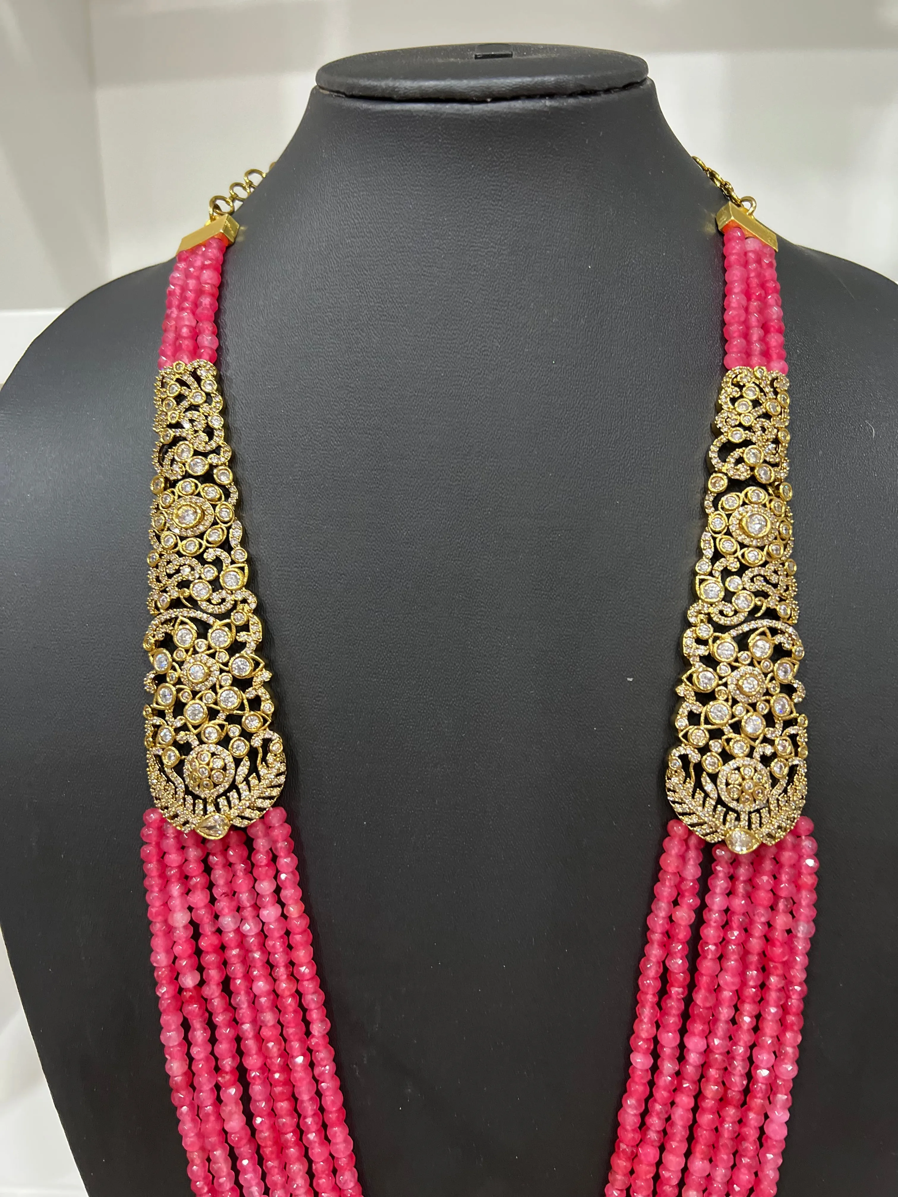 Victorian CZ Multilayer Beaded Necklace