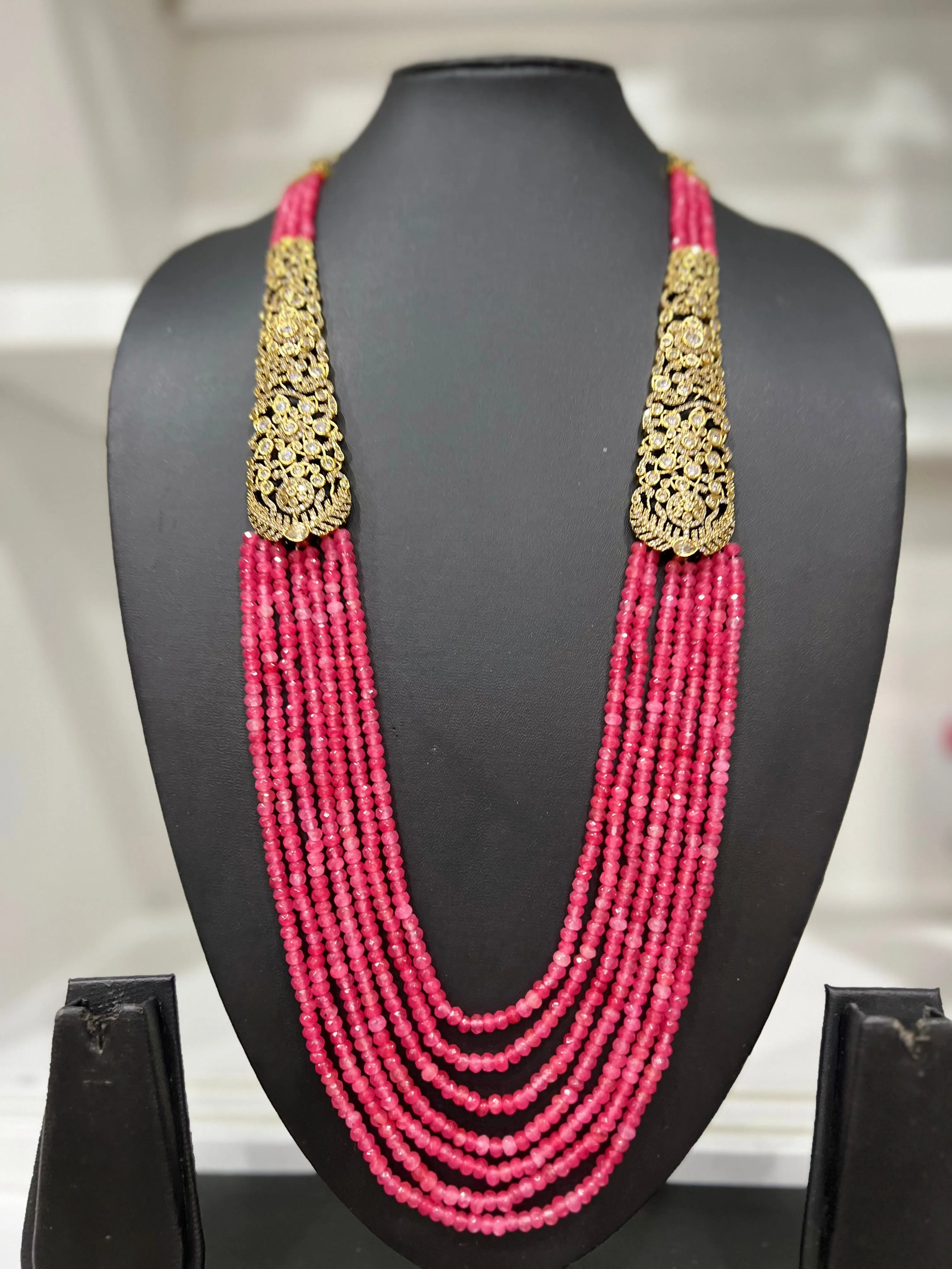 Victorian CZ Multilayer Beaded Necklace