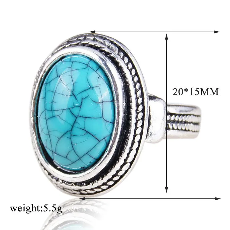 Vintage Look Bohemian Mini Turquoise Rings For Women Africa Bead Jewelry New Design High Quality