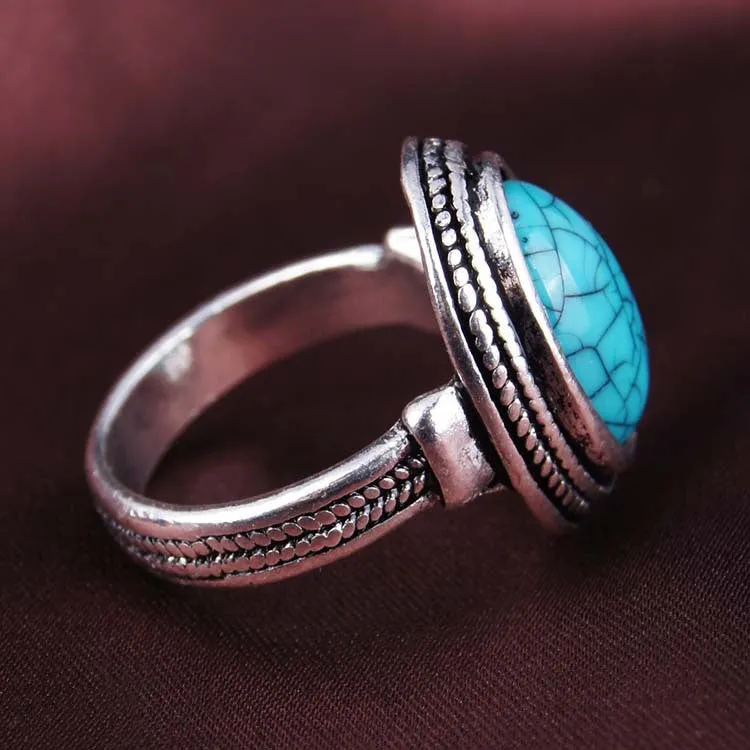 Vintage Look Bohemian Mini Turquoise Rings For Women Africa Bead Jewelry New Design High Quality